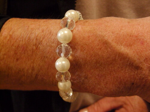 bracelet en perles de culture fantaisie et perles de verre 