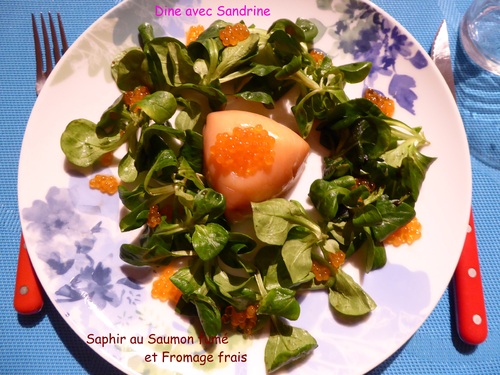 Des Saphirs au Saumon fumé et Fromage frais