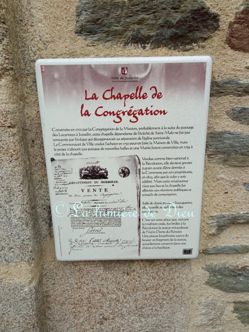 Josselin, la chapelle de la congrégation
