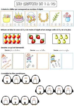Les chiffres de 1 à 10 - suite