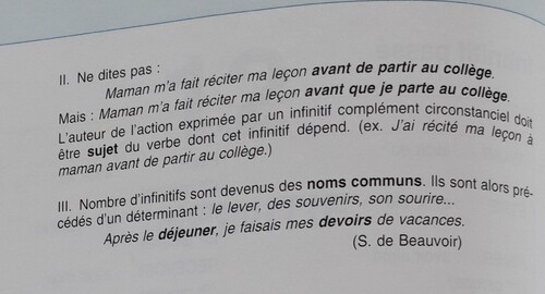 C / La subordonnée infinitive