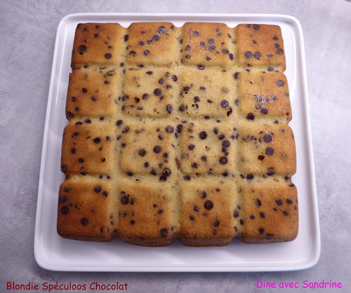 Un Blondie Spéculoos Chocolat