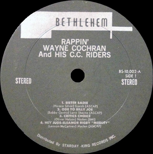 Wayne Cochran & His C.C. Riders ‎: Album " High And Ridin' " Bethlehem Records 10002 [ US ]