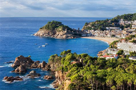 Tossa de mar sea town on costa brava featuring tossa de mar, beach, and ...