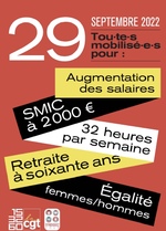 Jeudi 29 septembre : Mobilisation nationale pour nos salaires….