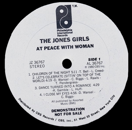 1980 : The Jones Girls : Album " At Peace With Woman " Philadelphia International Records JZ 36767 [ US ]