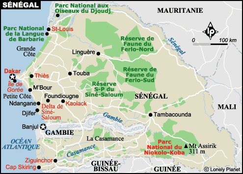 Carte Sénégal : plan des sites incontournables | Lonely Planet