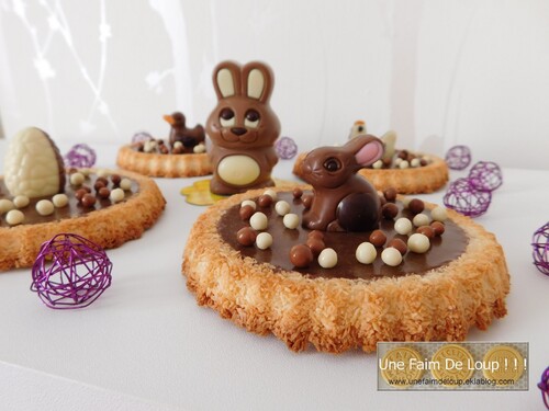 Tartelette noix de coco au chocolat de Pâques 