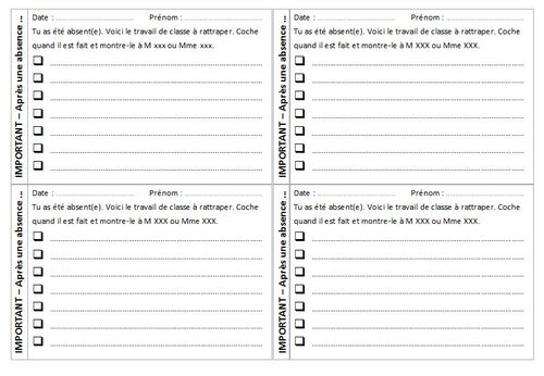 Gestion des absences