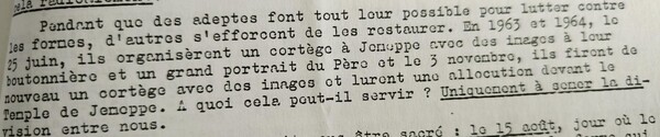 Cortège de propagande afin que Jemeppe remette les Images (Archives du Temple de Retinne)