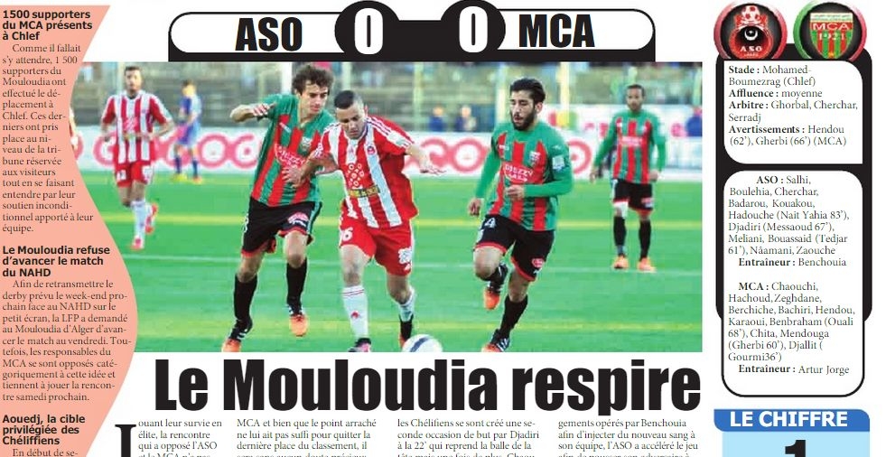Samedi 24.01.2015 à Clef ASOC-MCA 0-0