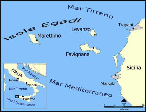Situation géographique des îles Egades