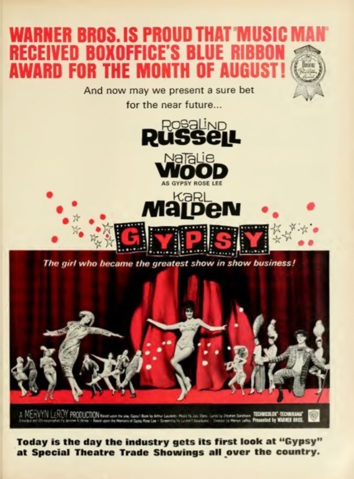 GYPSY box office USA 1962