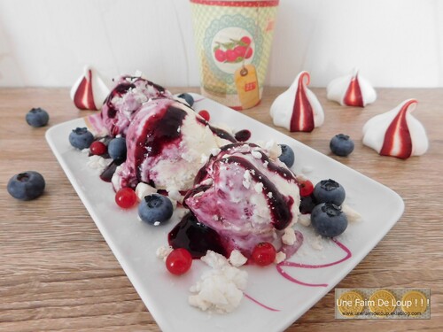 Glace aux fruits rouges façon vacherin