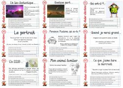 PROJET ATELIERS ECRITURE