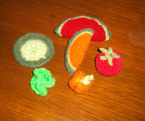 Crochets mini fruits et légumes 