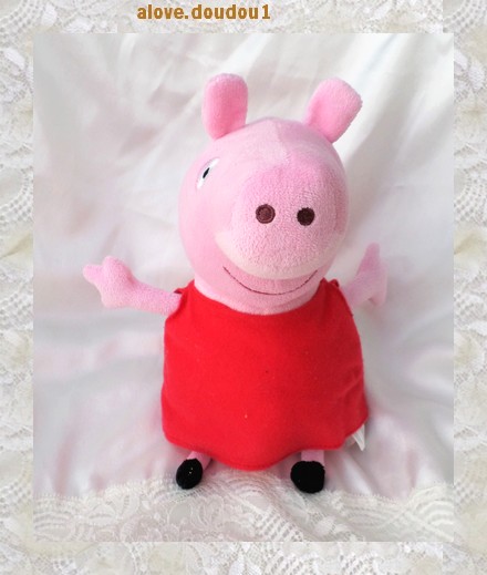 Doudou Peluche Peppa Pig Play By Play Rose Robe Rouge
