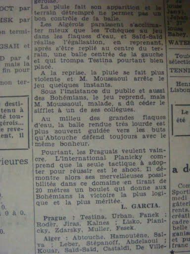 Dimanche 29.12.1946 à St Eugène Amical  Bohemians de Prague-Entente ASSE/MCA 2-1