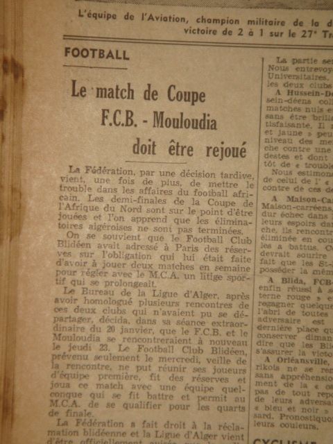 réserves des Blidéens  alors que le MCA a dèja été éliminer par l\'O Marocain