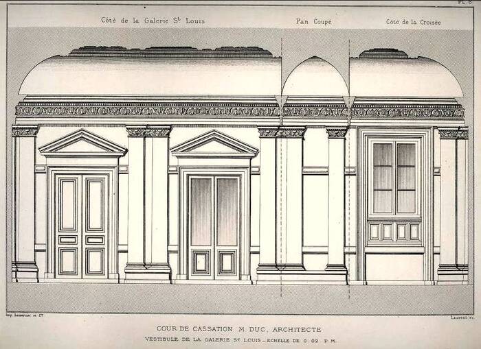 Vestibule de la galerie Saint-Louis (Cour de cassation, M. Duc, architecte. Paris, 1879).