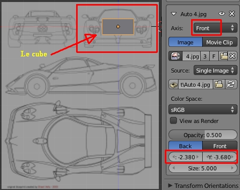 Ajuster l'image en vue de face