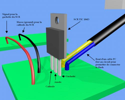 Gros plan sur le circuit du SCR