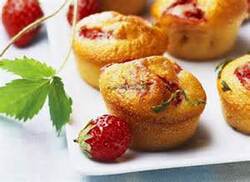 Muffins aux fraises et à la menthe