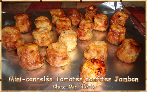 Mini-cannelés Tomates confites Jambon