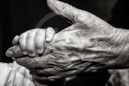 Childs hand and old wrinkle..." by IRINA MASLOVA - Mostphotos