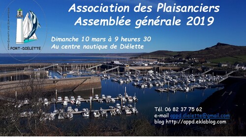 Dimanche 10 mars 2018: Assemblée générale de l'Association des Plaisanciers de Port-Diélette