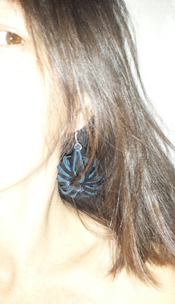 Boucles d ´oreilles en cuir noir