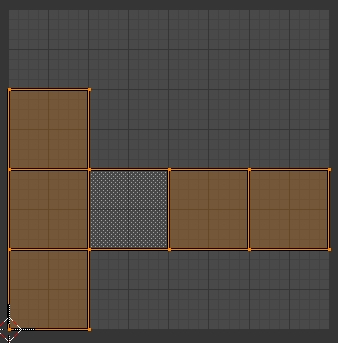 Le cube déplié dans l'écran du UV/Image Editor
