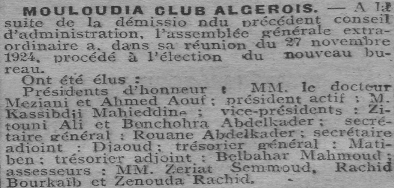 Le Bureau 1924-1925