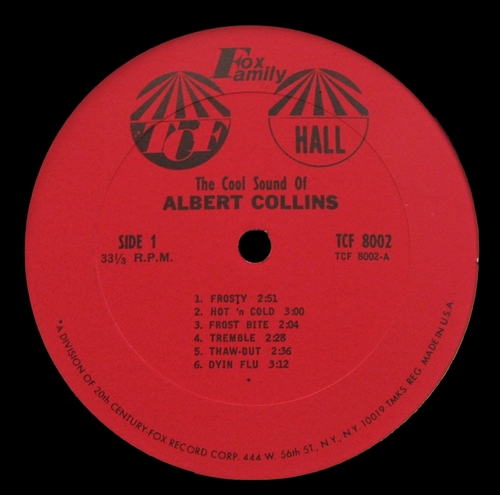 Albert Collins : Album " The Cool Sound Of Albert Collins " TCF Hall Records TCF-8002 [ US ]