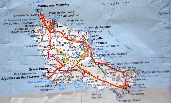 J10 - Belle-Île - La carte de l'île
