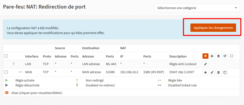 DNAT sur OPNsense (Port Forwarding)