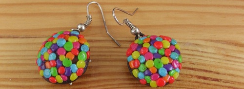 Boucles d'oreilles tutti frutti réalisées par sylvie le brigant 