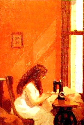 La fille à la machine à coudre d'Edward Hopper - The girl at the sewing machine
