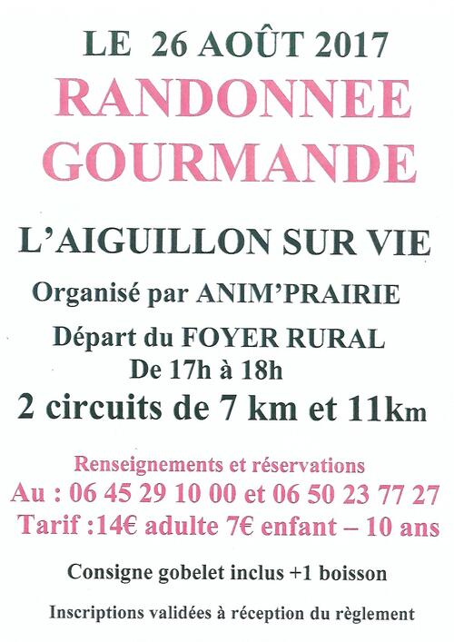 RANDONNEE GOURMANDE LE 26 AOÛT 2017