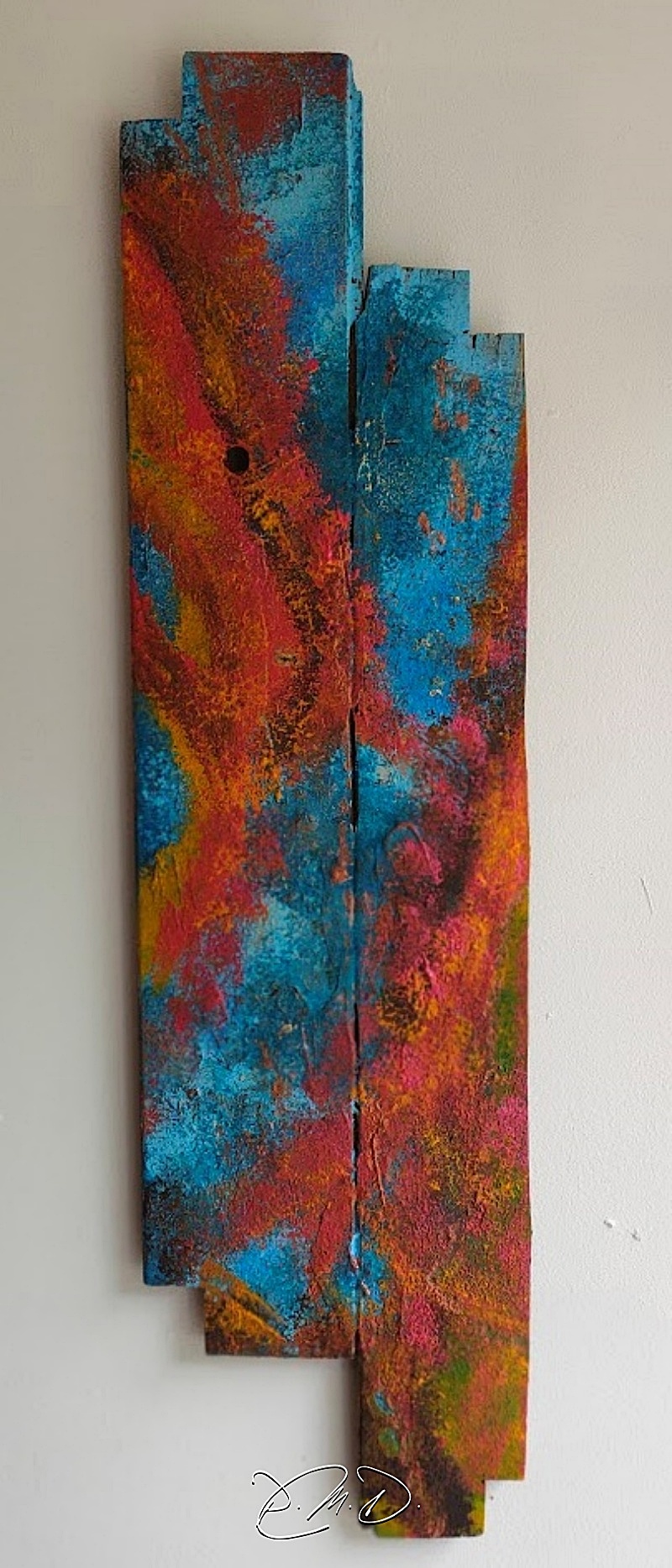 2022 C - Bois 20x72 - Acrylique tout à l'éponge - CP