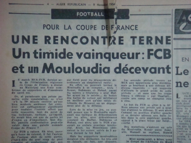 8.11.1954 Coupe de France-MCA-FCB 0-1