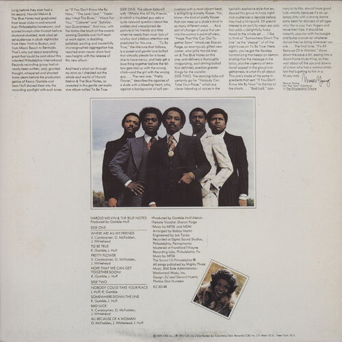 1975 : Harold Melvin & The Blue Notes : Album " To Be True " Philadelphia International Records KZ 33148 [ US ]