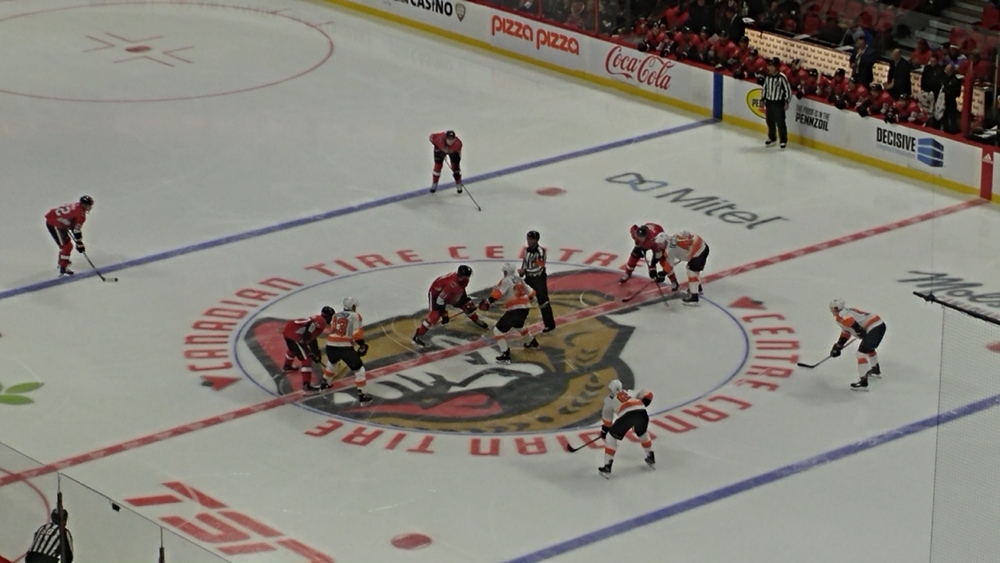 Philadelphia Flyers versus Ottawa Senators on November 15th 2019