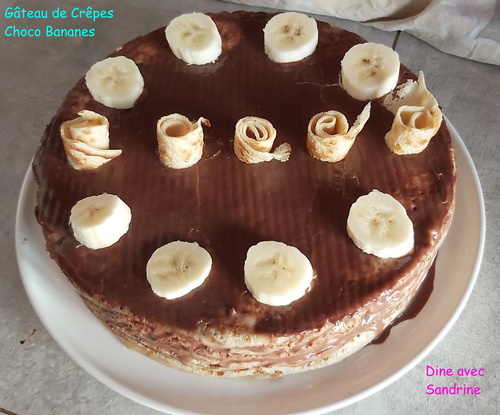 Un Gâteau de Crêpes Chocolat Bananes