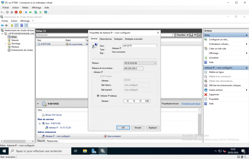 Configurer un serveur SFTP en failover sur Windows Serveur Core 2022