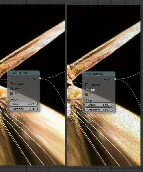Node Lens Distorsion - Sans et avec Jitter