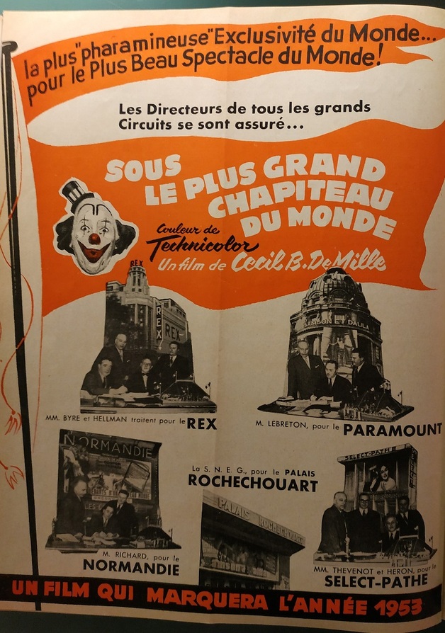 BOX OFFICE PARIS DU 23 JANVIER 1953 AU 29 JANVIER 1953