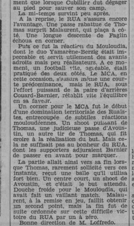Dimanche 17.1.1937 à St Eugène MCA-RUA 0-1