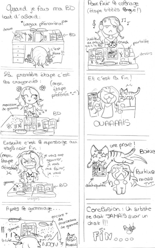 Strip 2 : Quand je fais ma BD avec mon chat ...