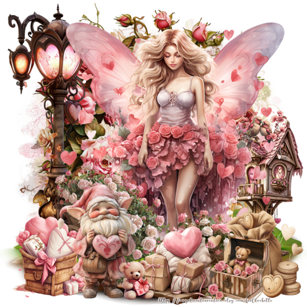 Pink Valentine fairy